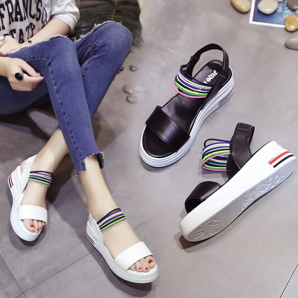 Women Platform sandals Casual Shoes Open Toe Wedge Sandal Elastic band Slip-On Sandal Lady Summer Shoe sandalias mujer 2019
Women Platform sandals Casual Shoes Open Toe Wedge Sandal Elastic band Slip-On Sandal Lady Summer Shoe sandalias mujer 2019