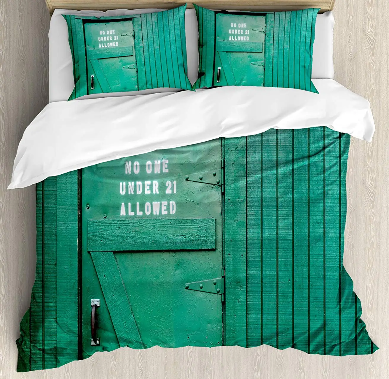 Farm House Decor Duvet Cover Set, Monochrome Vintage Local Iris Pub Rustic Door with Warning Phrase Culture Photo
Farm House Decor Duvet Cover Set, Monochrome Vintage Local Iris Pub Rustic Door with Warning Phrase Culture Photo