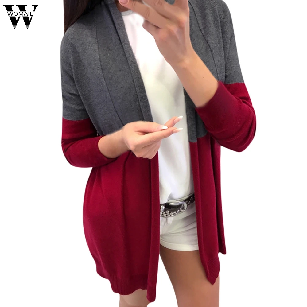 2019 Autumn Sweater Women Patchwork Knitted Long Sleeve Open Front Spling Color Cardigan Women Coat Blouse Tops 
2019 Autumn Sweater Women Patchwork Knitted Long Sleeve Open Front Spling Color Cardigan Women Coat Blouse Tops