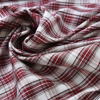 114CM Wide 19MM Dark Red Chcek Print Doupion Silk Fabric for Summer Spring Suit Dress Jacket H357
114CM Wide 19MM Dark Red Chcek Print Doupion Silk Fabric for Summer Spring Suit Dress Jacket H357