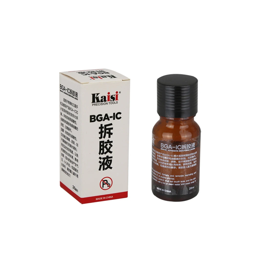 Kaisi BGA-IC Adhesive Glue Removing Epoxy Remover Sol Water To Remover For Phone CPU Chip Cleaner 20ml Repair Liquid Tools
Kaisi BGA-IC Adhesive Glue Removing Epoxy Remover Sol Water To Remover For Phone CPU Chip Cleaner 20ml Repair Liquid Tools