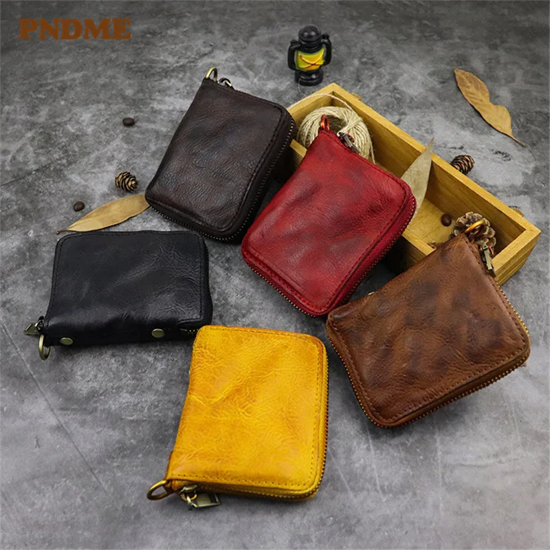 PNDME retro genuine leather coin purse summer casual simple daily soft first layer cowhide small with coin zipper credit cards
PNDME retro genuine leather coin purse summer casual simple daily soft first layer cowhide small with coin zipper credit cards