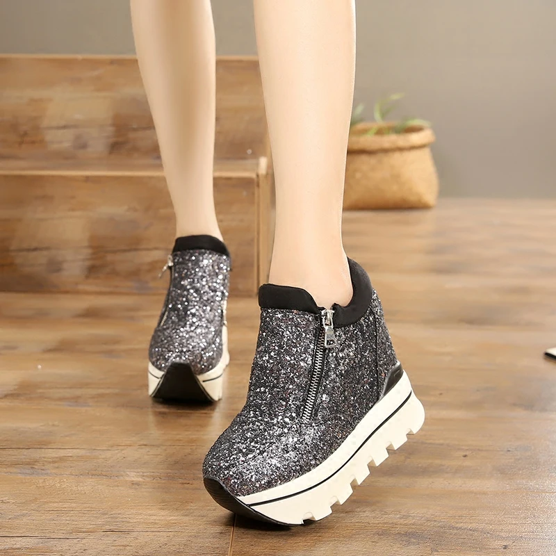 Women Sneakers Fashion Sequined Women Height Increasing Breathable Lace-Up Wedges Sneakers Platform Shoes Woman Casual Shoes
Women Sneakers Fashion Sequined Women Height Increasing Breathable Lace-Up Wedges Sneakers Platform Shoes Woman Casual Shoes