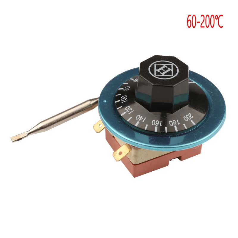 60-200 Degrees Celsius Adjustable Temperature Control Switch 2-pin Capillary Dial Thermostat 220V 16A Normally Closed
60-200 Degrees Celsius Adjustable Temperature Control Switch 2-pin Capillary Dial Thermostat 220V 16A Normally Closed
