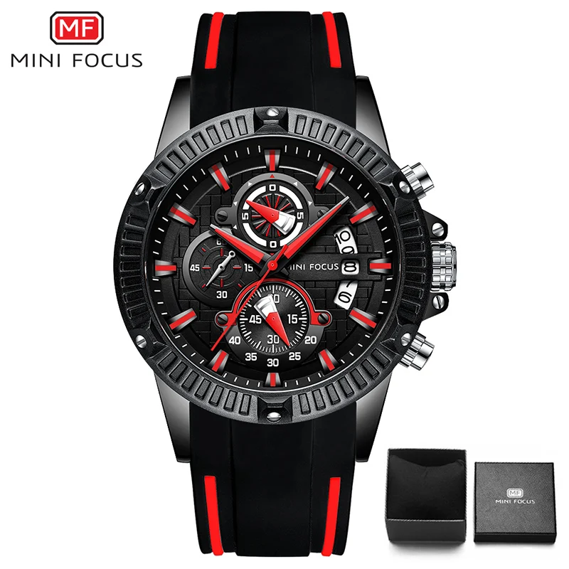 MINI FOCUS Men's Sports Chronograph Quartz Wrist Watches Army Silicone Waterproof Stopwatch Relojios Masculinos Man Clock
MINI FOCUS Men's Sports Chronograph Quartz Wrist Watches Army Silicone Waterproof Stopwatch Relojios Masculinos Man Clock