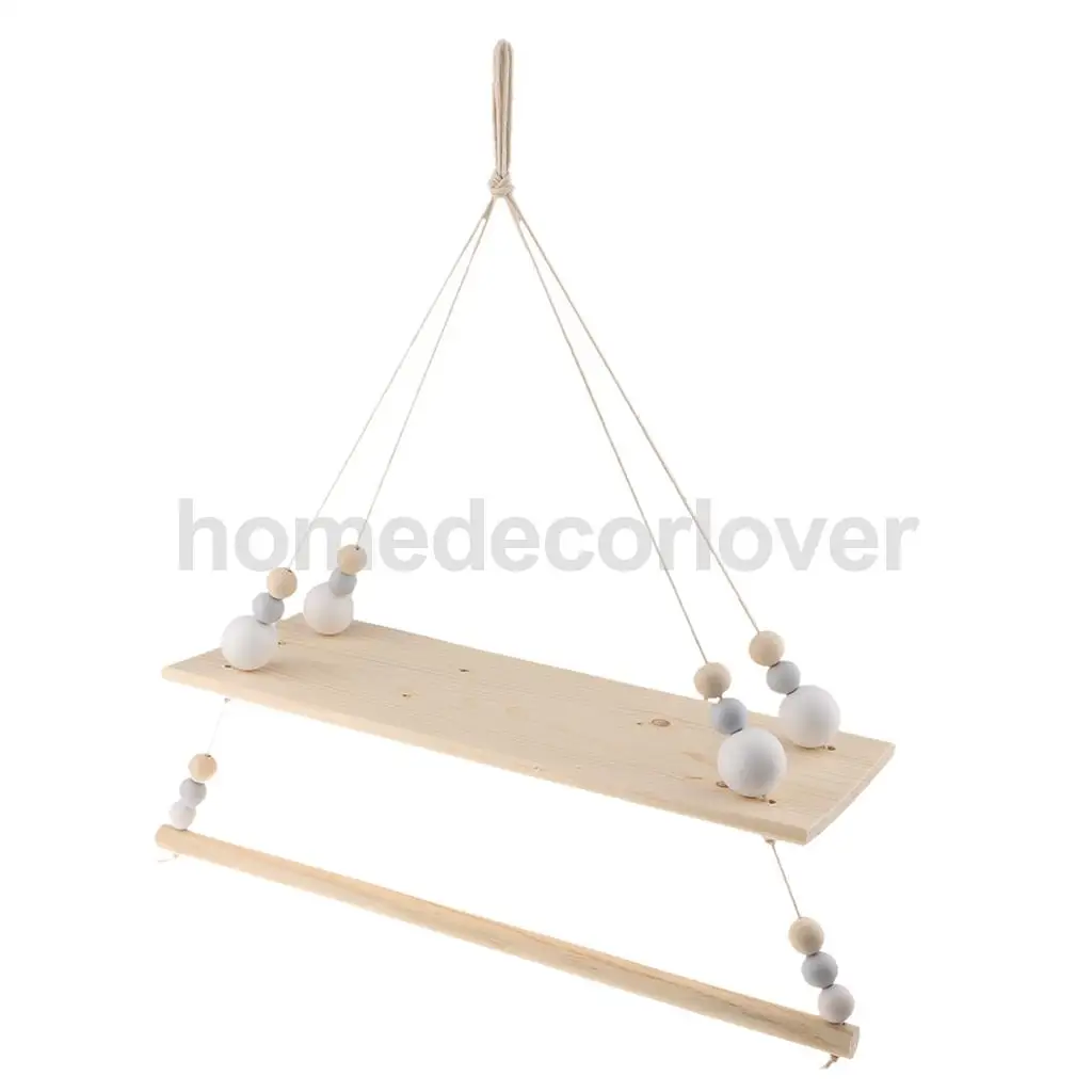 Wall Hanging Wooden Shelves Floating Wall Shelf Home Decor Baby Kids Room Storage Holder Hanger