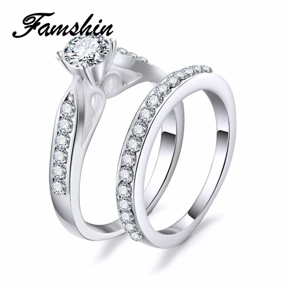 FAMSHIN 2PCS/SET Charm Lovers Ring Bijoux Femme Fashion Jewelry Bijoux Silver Crystal Engagement Wedding Rings For Women Men
FAMSHIN 2PCS/SET Charm Lovers Ring Bijoux Femme Fashion Jewelry Bijoux Silver Crystal Engagement Wedding Rings For Women Men