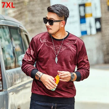 Spring new fashion tide big code 7XL casual plus size bottoming shirt 6XL round neck long-sleeved Sweatshirts 
Spring new fashion tide big code 7XL casual plus size bottoming shirt 6XL round neck long-sleeved Sweatshirts