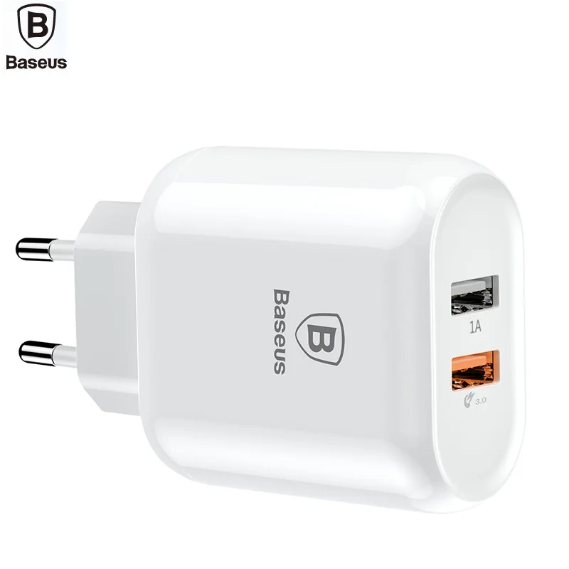 BASEUS бренд Bojure серия Dual USB QC3.0 Быстрая зарядка зарядное устройство EU для iPhone/samsung