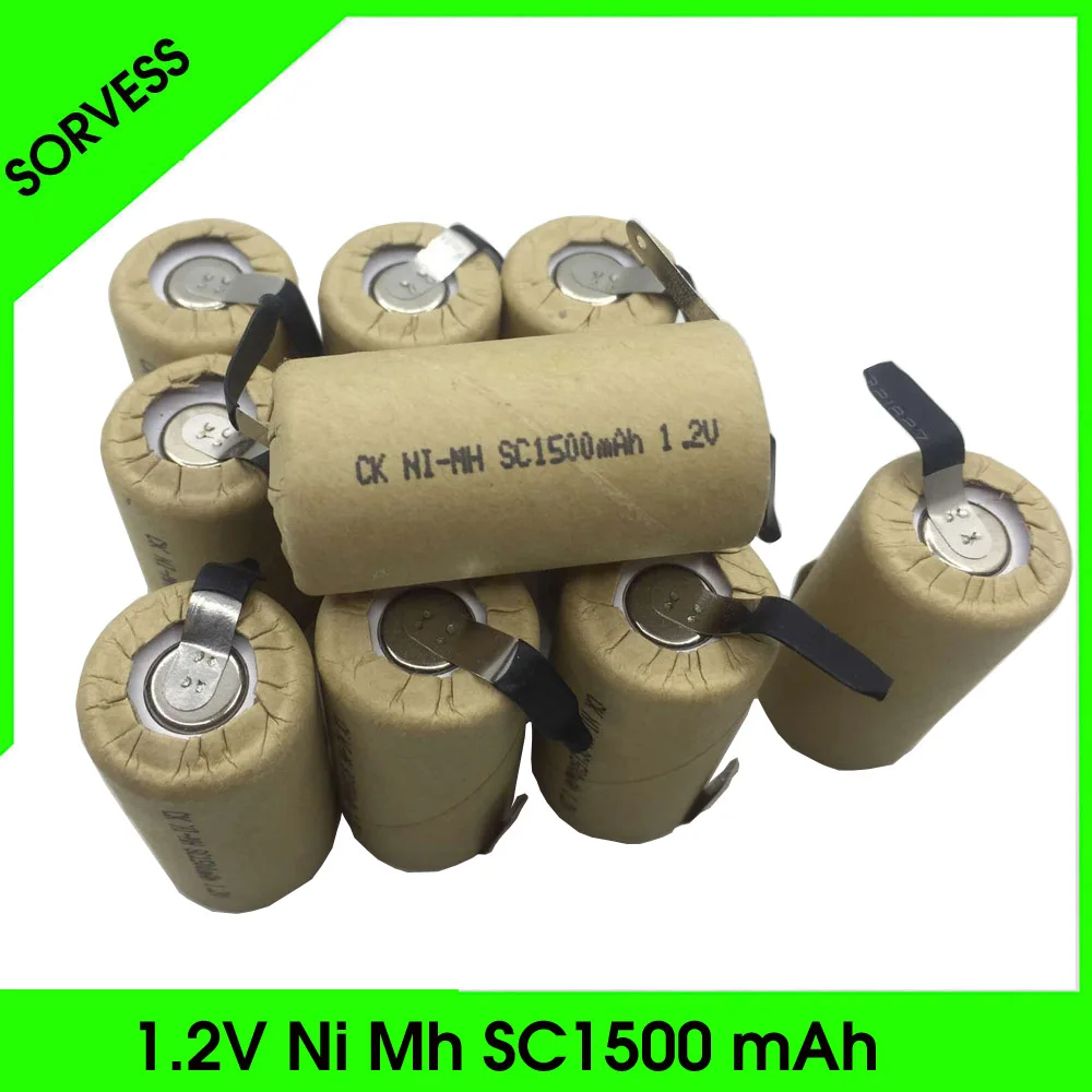 SORVESS 10-20PCS SC1500mAh Ni-Mh Battery 1.2V Ni Mh SC Rechargeable Batteries With Welding Tabs Points For Charging Drill
SORVESS 10-20PCS SC1500mAh Ni-Mh Battery 1.2V Ni Mh SC Rechargeable Batteries With Welding Tabs Points For Charging Drill