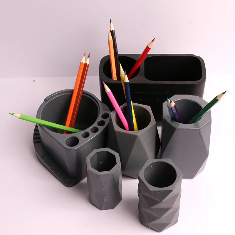 Creative geometric polygon cement pen container silicone mold Concrete office series mold gypsum pen holder mold
Creative geometric polygon cement pen container silicone mold Concrete office series mold gypsum pen holder mold