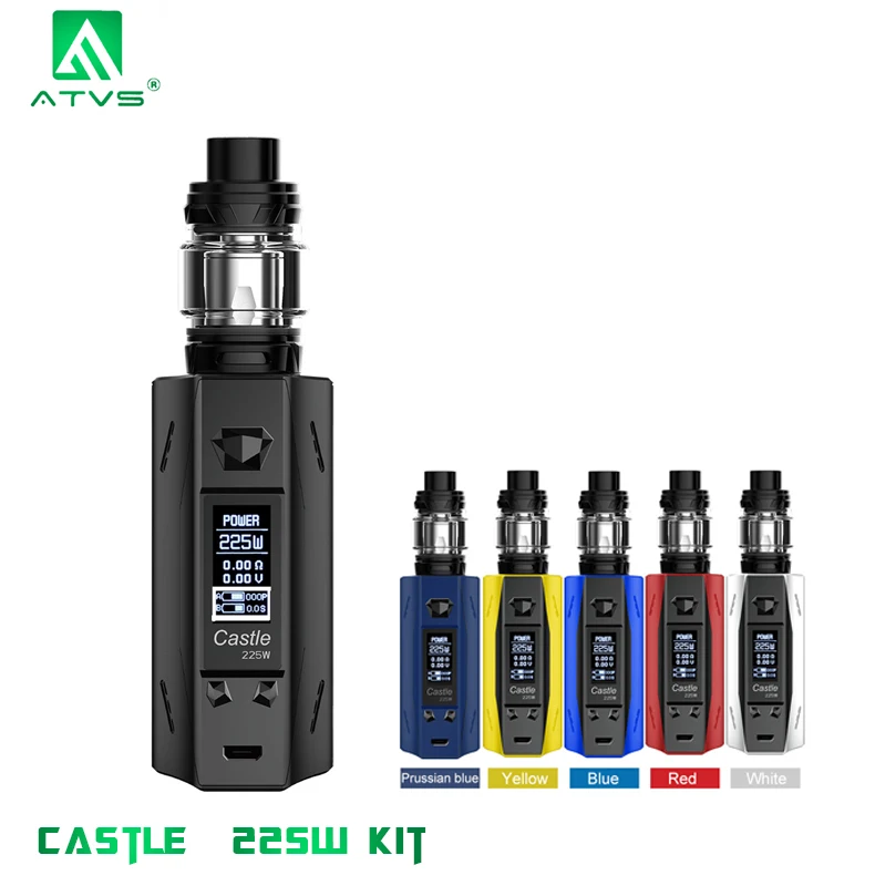 225W Vape Kit ATVS Castle Smart TC Vape 3ml Tank Top Filling Atomizer VS CAPTAIN PD18650 BOX MOD/aegis solo E cigarette kit
225W Vape Kit ATVS Castle Smart TC Vape 3ml Tank Top Filling Atomizer VS CAPTAIN PD18650 BOX MOD/aegis solo E cigarette kit