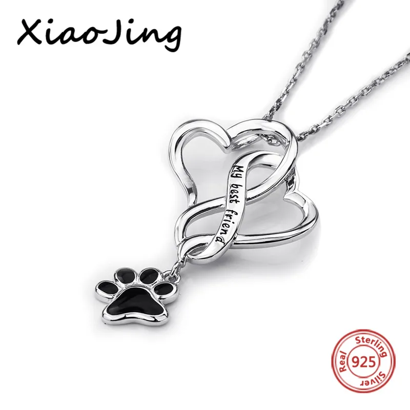 New arrival lovely dog footprint pendant necklace 925 silver chain with black enamel European diy jewelry making for women gifts
New arrival lovely dog footprint pendant necklace 925 silver chain with black enamel European diy jewelry making for women gifts