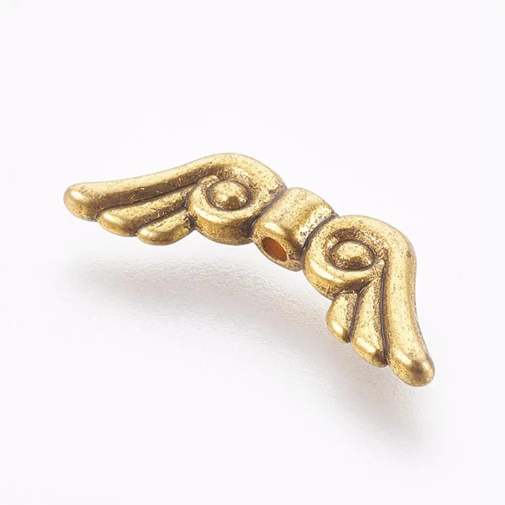 100pcs Alloy Angel Wing Spacers Beads Tibetan Style Dangle Charms Metal Beads Findings DIY Jewelry Making 7x21x3mm, hole 1mm
100pcs Alloy Angel Wing Spacers Beads Tibetan Style Dangle Charms Metal Beads Findings DIY Jewelry Making 7x21x3mm, hole 1mm