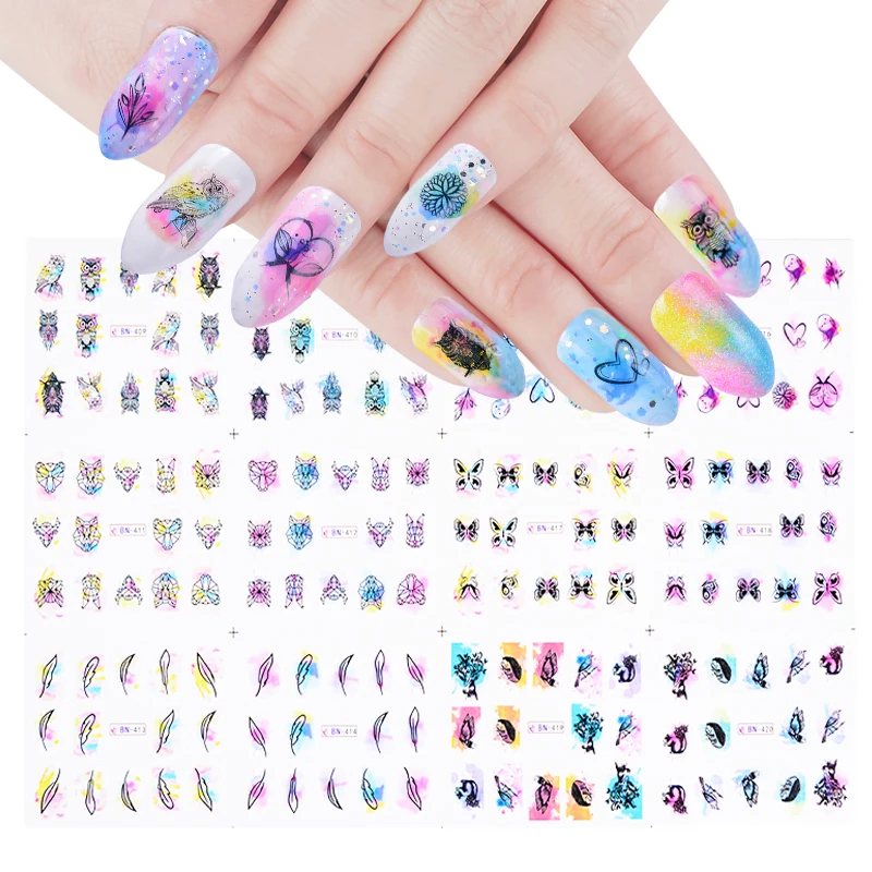 12 Designs Charming Butterfly Feather Owl Patterns Water Transfer Sticker DIY Nail Art Manicure DIY Decoration Tatoo BEBN409-420
12 Designs Charming Butterfly Feather Owl Patterns Water Transfer Sticker DIY Nail Art Manicure DIY Decoration Tatoo BEBN409-420