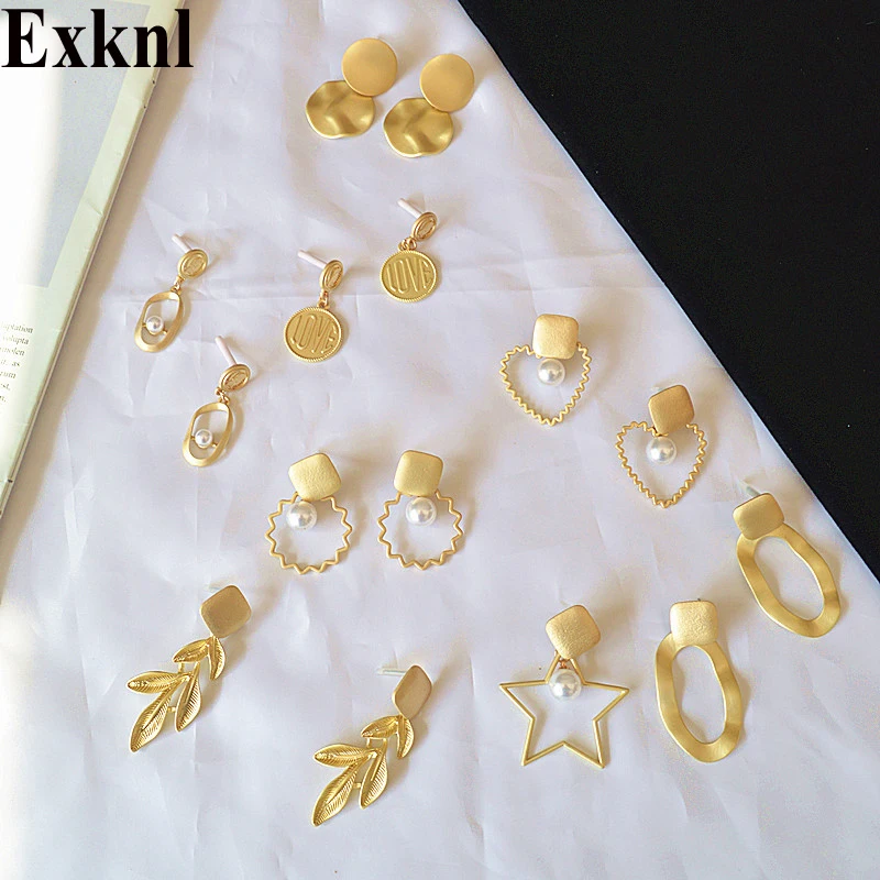 Exknl Big Women Wedding Gold color Drop Earrings Korean Star Heart Love Alloy Pearl Long Earrings For Women Fashion Jewelry 2019
Exknl Big Women Wedding Gold color Drop Earrings Korean Star Heart Love Alloy Pearl Long Earrings For Women Fashion Jewelry 2019