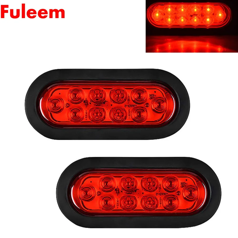 Fuleem 2PCS 6INCH 10 LED Surface Mount Oval Red Stop Brake Marker Tail LED Light 12V Waterproof
Fuleem 2PCS 6INCH 10 LED Surface Mount Oval Red Stop Brake Marker Tail LED Light 12V Waterproof