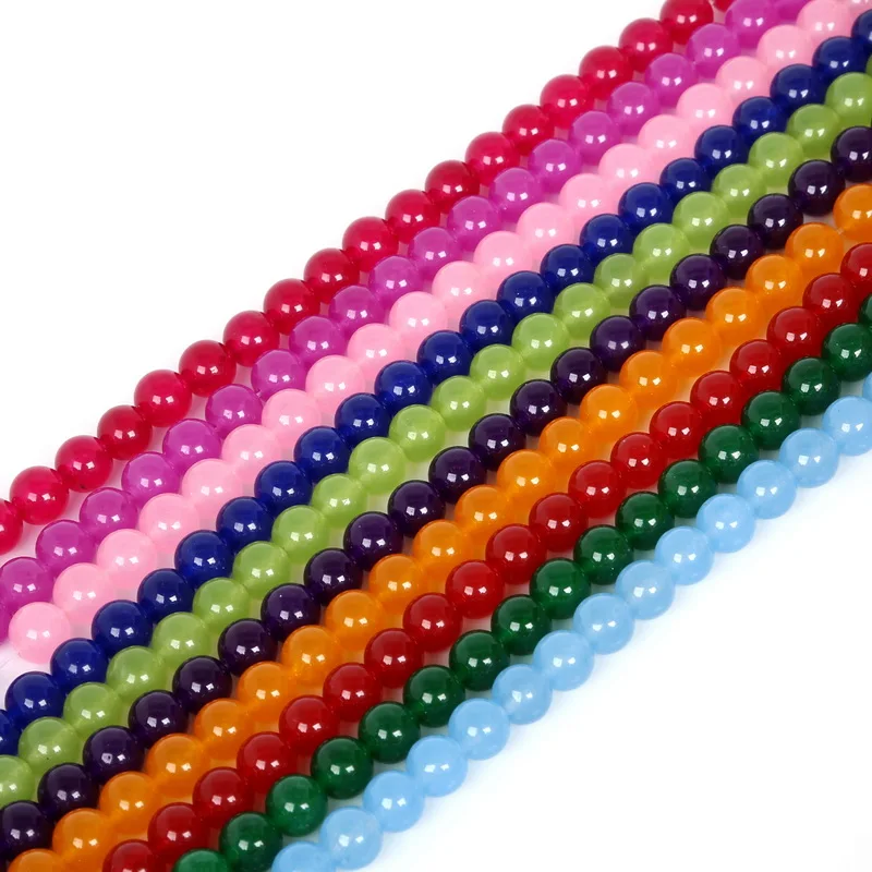 New Fashion Dia. 10mm Natural White Stone Beads Pink Yellow Dyed Loose Spacer for Jewelry Making Bracelet Necklace | Украшения и