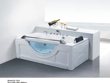 massage bathtub with glass square shape 0262-LG-1519