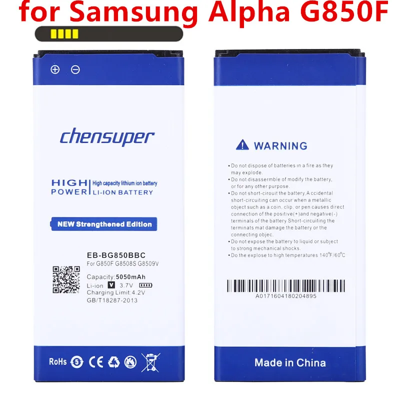 2017 NEW 4400mAh EB-BG850BBC EB-BG850BBE Battery use for Samsung Galaxy Alpha G850F G8508S G8509V G850 G8508 G850T G850V G850M
2017 NEW 4400mAh EB-BG850BBC EB-BG850BBE Battery use for Samsung Galaxy Alpha G850F G8508S G8509V G850 G8508 G850T G850V G850M