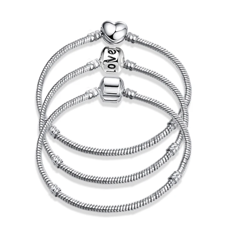 New Silver Plated Charm Bracelet Rose Gold Snake Chain Fit Pan Basic Bracelets For Fashion Women Charms Beads DIY Jewelry
New Silver Plated Charm Bracelet Rose Gold Snake Chain Fit Pan Basic Bracelets For Fashion Women Charms Beads DIY Jewelry