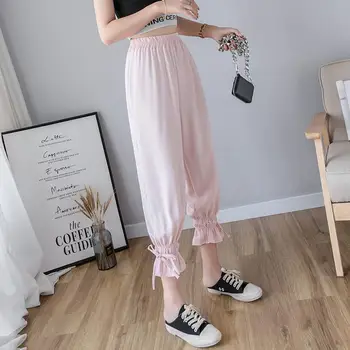 Trousers for women with high waist 2019 summer pants for women loose soild color harem pants chiffon Beam foot Bloom pants 
Trousers for women with high waist 2019 summer pants for women loose soild color harem pants chiffon Beam foot Bloom pants