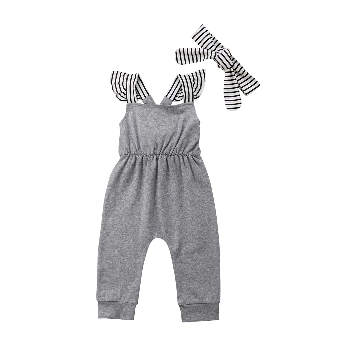 2PCS Kid Baby Girl 2019 Striped Sleeveless Casual Romper Jumpsuits Trousers Outfit Clothes Gray Summer Casual Clothing
2PCS Kid Baby Girl 2019 Striped Sleeveless Casual Romper Jumpsuits Trousers Outfit Clothes Gray Summer Casual Clothing