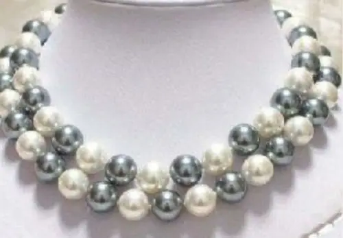 Free shipping >>>>>>Beautiful 10mm white& black shell pearl necklace 32" G022
Free shipping >>>>>>Beautiful 10mm white& black shell pearl necklace 32" G022