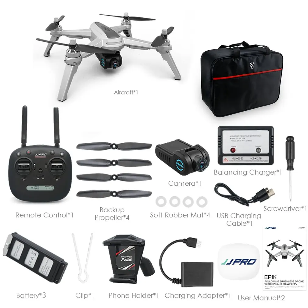 

JJPRO X5 RC Drone Quadcopter 1080P 5G Wifi FPV Aircraft Plane GPS Positioning Altitude Hold Headless One Key Return Brushless