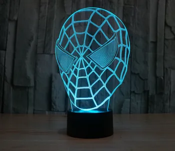 SpiderMan Mask Model 3D LED Night Light USB 7 Color Changing Mood Sleep Lighting Bedside Spider Man Table Lamp Decor Kids Gifts
SpiderMan Mask Model 3D LED Night Light USB 7 Color Changing Mood Sleep Lighting Bedside Spider Man Table Lamp Decor Kids Gifts
