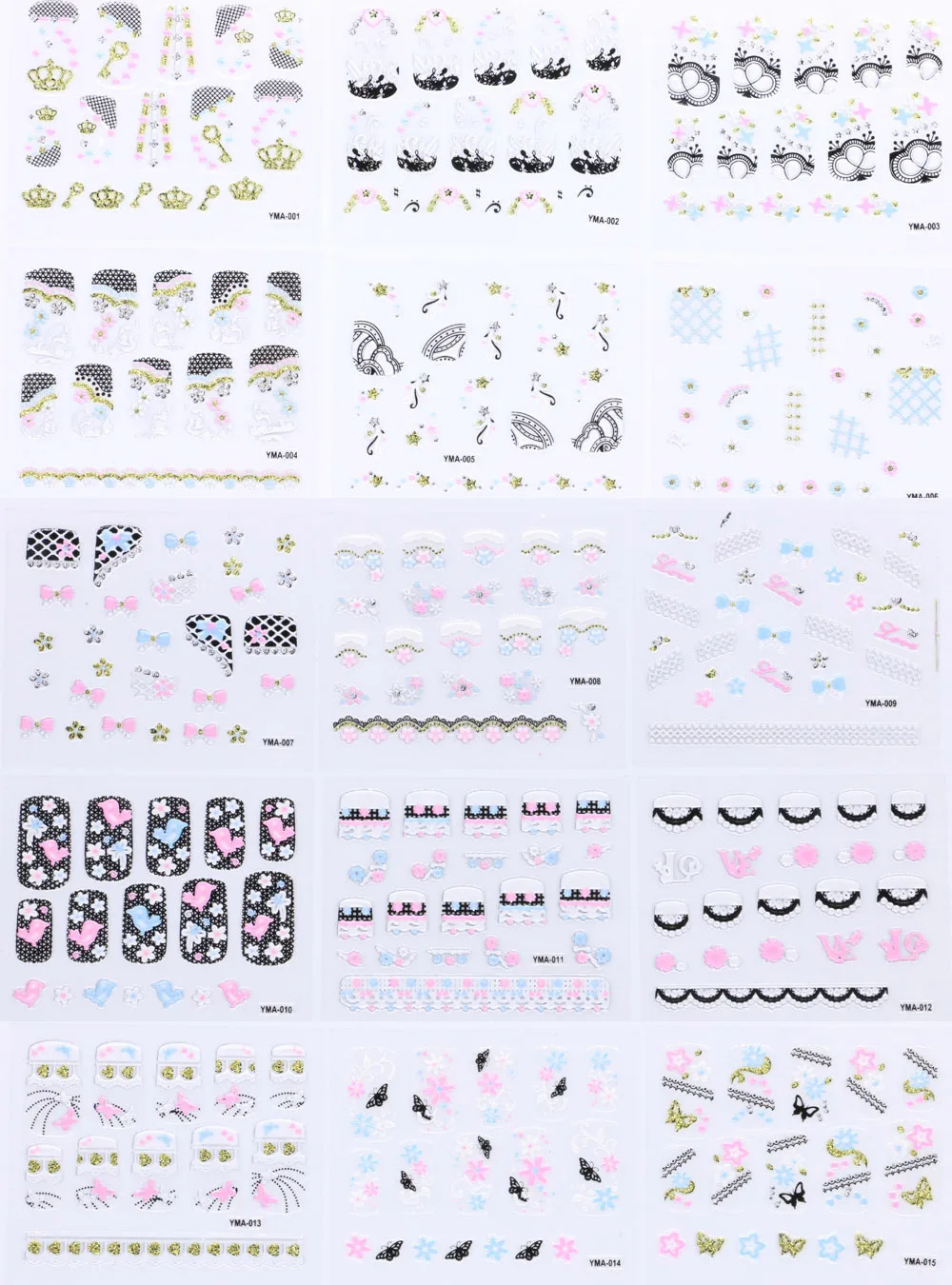MingLee 30 sheets Nail Sticker 3d French/Flower Women Lady Beauty Charm Decorations Nail Art Foils Decals DIY Tools YMAG01-15
MingLee 30 sheets Nail Sticker 3d French/Flower Women Lady Beauty Charm Decorations Nail Art Foils Decals DIY Tools YMAG01-15