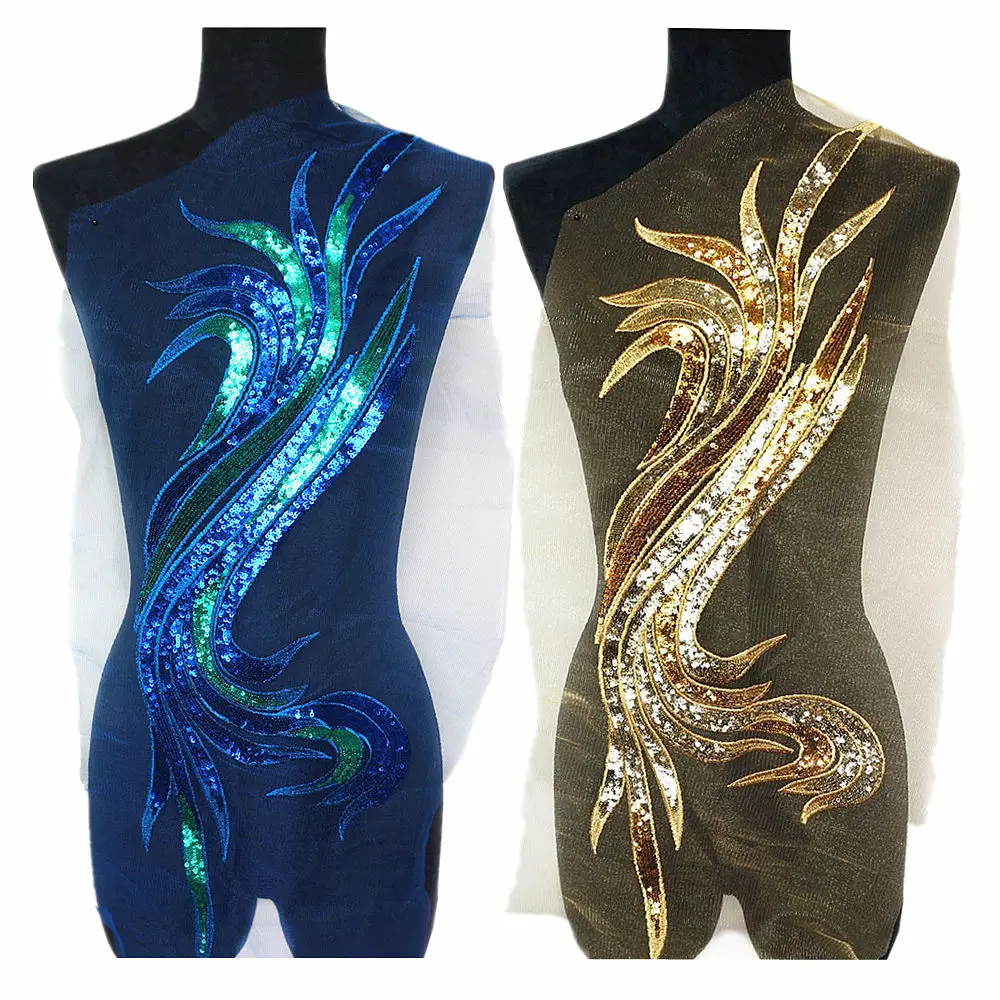 74CM Gold Blue Sequins Lace Trims Mesh Tailorable Sew On Patches Embroidery For Wedding Decoration Appliques Dress Handmade DIY
74CM Gold Blue Sequins Lace Trims Mesh Tailorable Sew On Patches Embroidery For Wedding Decoration Appliques Dress Handmade DIY