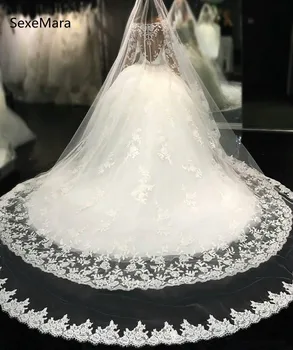 New White Lace Edge Romantic Wedding Veils Headpieces For Bridal 3 Meters Soft Tulle Cathedral Bridal Veil With Comb
New White Lace Edge Romantic Wedding Veils Headpieces For Bridal 3 Meters Soft Tulle Cathedral Bridal Veil With Comb