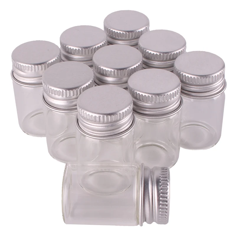 100pcs 6ml Size 22*35mm Transparent Glass Perfume Spice Bottles Tiny Jars Vials With Silver Screw Cap DIY Craft
100pcs 6ml Size 22*35mm Transparent Glass Perfume Spice Bottles Tiny Jars Vials With Silver Screw Cap DIY Craft
