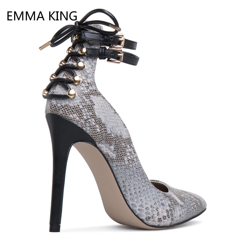 New Pointed Toe Spring Pumps Ankle Buckle Strap Sexy Snake Print Stiletto High Heel Ladies Shoes Shallow Runway Shoes Woman
New Pointed Toe Spring Pumps Ankle Buckle Strap Sexy Snake Print Stiletto High Heel Ladies Shoes Shallow Runway Shoes Woman