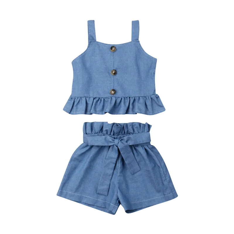 1-5Y Brief Kids Baby Girl Clothes Sets Summer Girls 2Pcs Ruffle Sling Button Tank Tops Vest Bow Belt Shorts Cotton Outfits
1-5Y Brief Kids Baby Girl Clothes Sets Summer Girls 2Pcs Ruffle Sling Button Tank Tops Vest Bow Belt Shorts Cotton Outfits