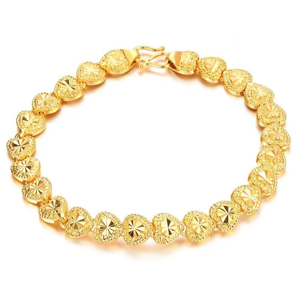Womens Bracelet Carved Lovely Heart Wrist Chain Link Yellow Gold Filled Lady Accessories 7.87 Inches Long Wedding Party Gift
Womens Bracelet Carved Lovely Heart Wrist Chain Link Yellow Gold Filled Lady Accessories 7.87 Inches Long Wedding Party Gift