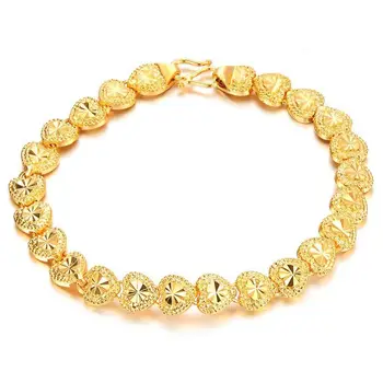 Womens Bracelet Carved Lovely Heart Wrist Chain Link Yellow Gold Filled Lady Accessories 7.87 Inches Long Wedding Party Gift
Womens Bracelet Carved Lovely Heart Wrist Chain Link Yellow Gold Filled Lady Accessories 7.87 Inches Long Wedding Party Gift