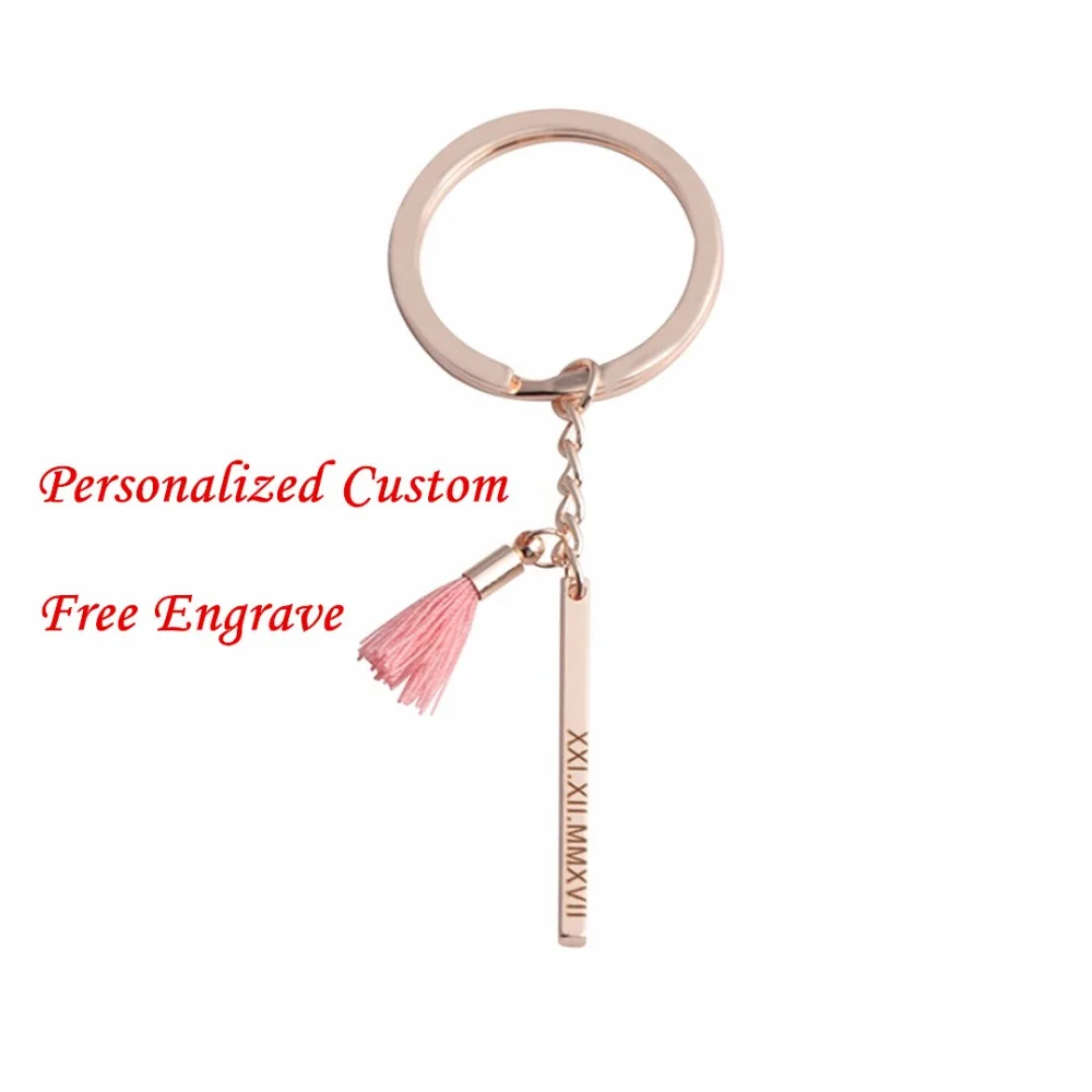 Personalized Chic Key Chain For Women Men 2019 New Stainless Steel Engraved Jewelry DIY Custom Name Date Bar Key Ring Chain
Personalized Chic Key Chain For Women Men 2019 New Stainless Steel Engraved Jewelry DIY Custom Name Date Bar Key Ring Chain