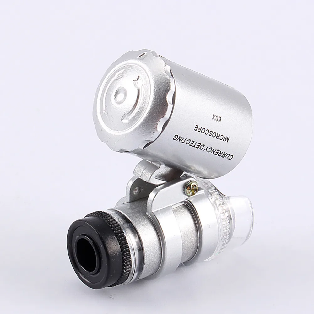 Mini Lens 60X Pocket Magnifier Microscope Magnifing Glass With LED Light Jewelry Jeweler Loupe Currency New Arrival
Mini Lens 60X Pocket Magnifier Microscope Magnifing Glass With LED Light Jewelry Jeweler Loupe Currency New Arrival