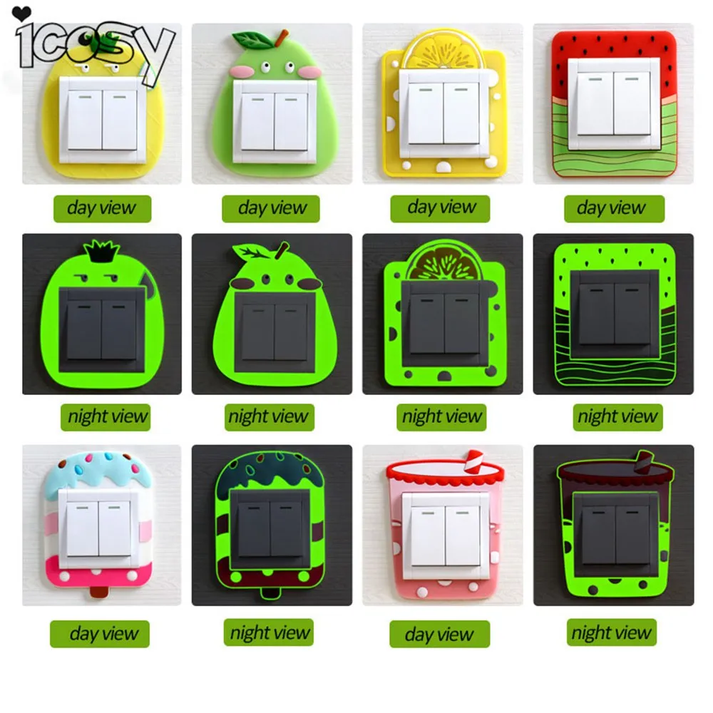 Cartoon Silicon Luminous Switch Panel Stickers for Kid Room Decoration Glow in Dark Wall Sticker Fluorescent Decal Home Decor
Cartoon Silicon Luminous Switch Panel Stickers for Kid Room Decoration Glow in Dark Wall Sticker Fluorescent Decal Home Decor