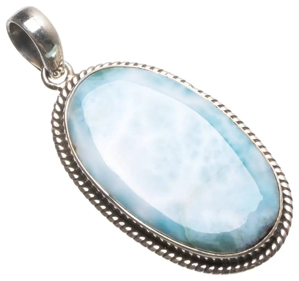 Natural Caribbean Larimar Handmade Mexican 925 Sterling Silver Pendant 2" U0411
Natural Caribbean Larimar Handmade Mexican 925 Sterling Silver Pendant 2" U0411