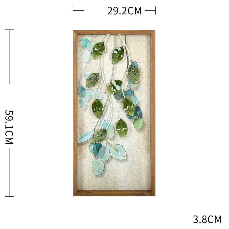 Креативное растение из кованого железа деревянное искусство Настенная