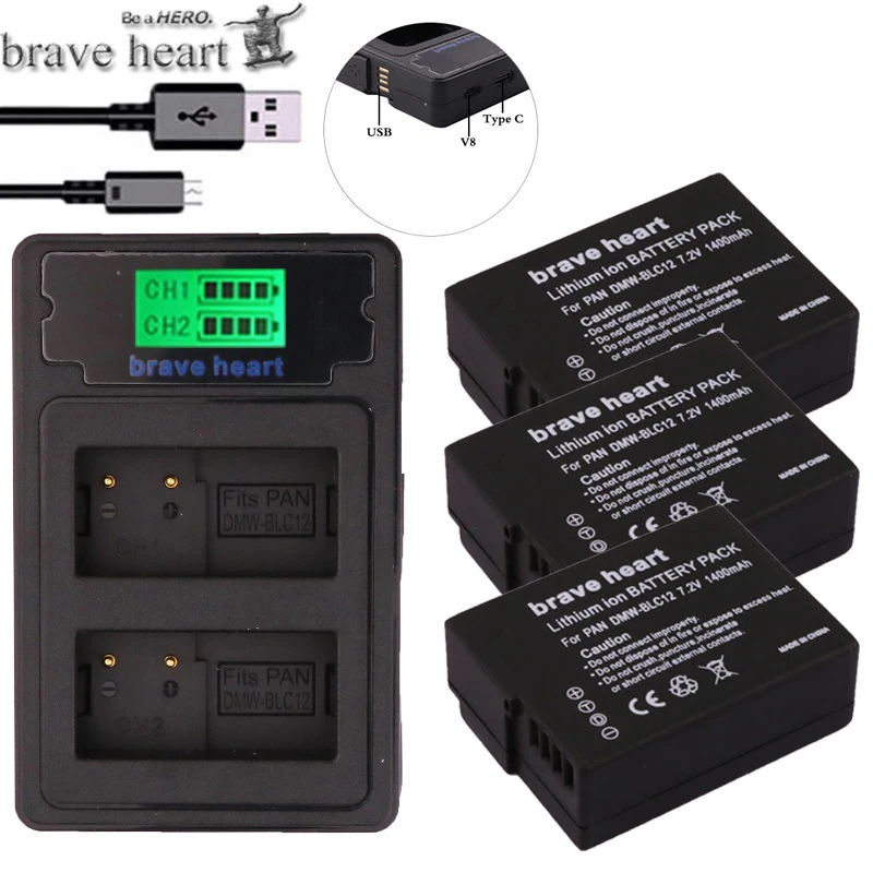 DMW-BLC12 BLC12E BLC12PP DMW BLC12 Battery+Dual Charger/USB Cable for Panasonic Lumix FZ1000,FZ200,FZ300,G5,G6,G7,GH2,DMC-GX8
DMW-BLC12 BLC12E BLC12PP DMW BLC12 Battery+Dual Charger/USB Cable for Panasonic Lumix FZ1000,FZ200,FZ300,G5,G6,G7,GH2,DMC-GX8