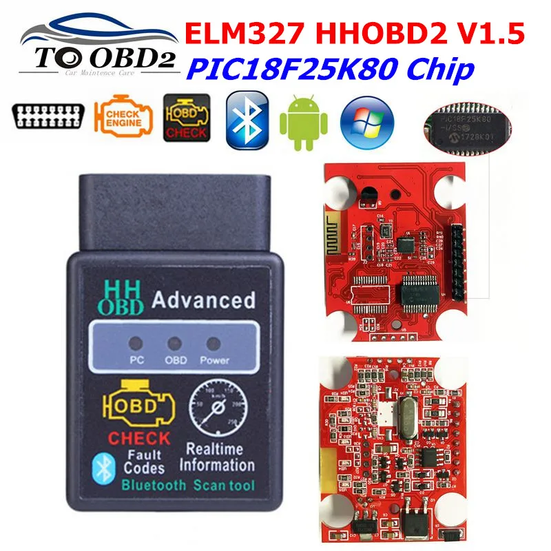 ELM327 V1.5 Bluetooth HH OBD2 ELM 327 HHOBD2 Car Diagnostic Scanner ELM327 work on Android Symbian Windows
ELM327 V1.5 Bluetooth HH OBD2 ELM 327 HHOBD2 Car Diagnostic Scanner ELM327 work on Android Symbian Windows