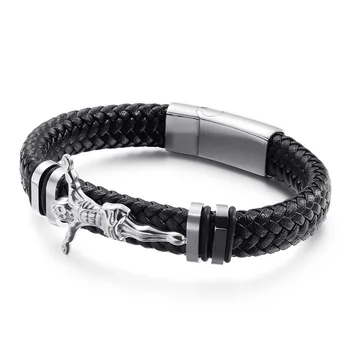 Vintage Jewelry Men's Jesus Leather Bracelet Titanium Steel Leather Religious Bracelet
Vintage Jewelry Men's Jesus Leather Bracelet Titanium Steel Leather Religious Bracelet