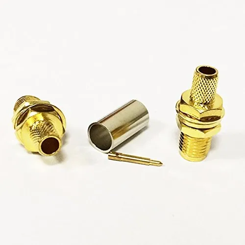 100PCS goldplated straight RP SMA Female jack Nut bulkhead Crimp Connector for RF Coax Coaxial RG58 LMR195 RG142 cable
100PCS goldplated straight RP SMA Female jack Nut bulkhead Crimp Connector for RF Coax Coaxial RG58 LMR195 RG142 cable