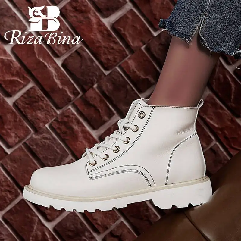 RIZABINA 2020 New Women Ankle Boots Round Toe Solid Color Lace Up Flats Shoes Autumn Winter Leisure Women Footwear Size 36-40
RIZABINA 2020 New Women Ankle Boots Round Toe Solid Color Lace Up Flats Shoes Autumn Winter Leisure Women Footwear Size 36-40