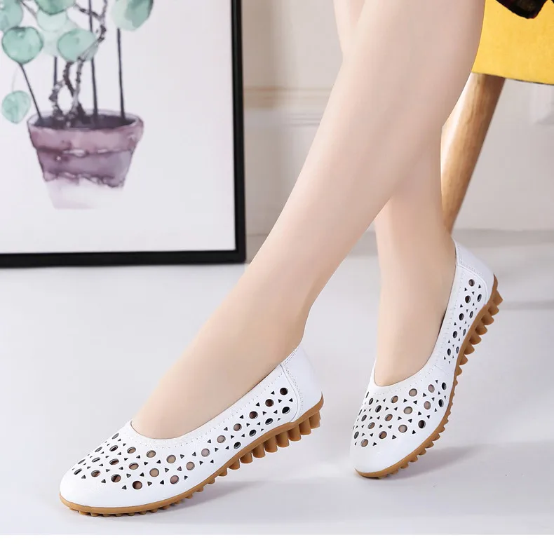 CAGILKZEL Shoes Women Flats 2019 Loafers Woman Genuine Leather Female Moccasins Ladies Ballerina Flats Shoes creepers (7)