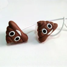 Cute emoji Poo Poop Cartoon Earphones In-ear Earphone 3.5mm Earbuds With Mic For Xiaomi Smartphone Kids Gifts(China)